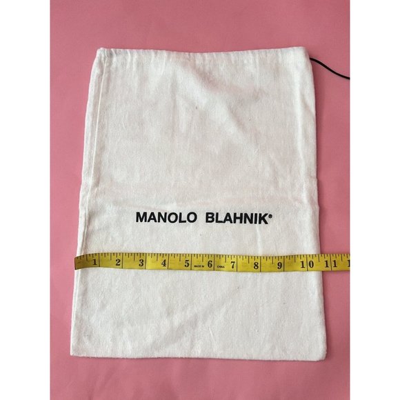 Manolo Blahnik Storage Drawstring Dust Bag Cotton White 13.5" x 10" - Picture 4 of 5